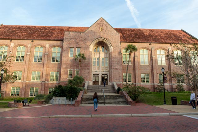 A large brick building